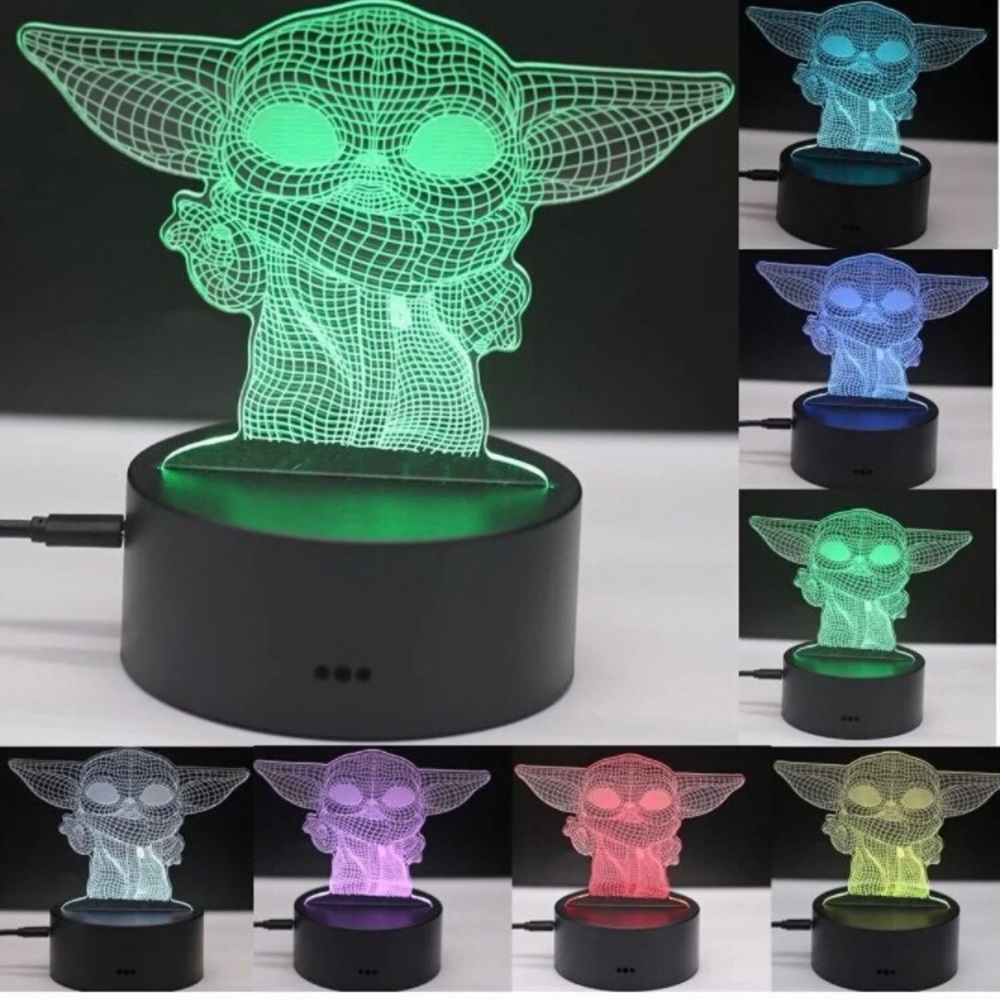 Baby Yoda Night Light 3D Lamp 7 Colors Changing